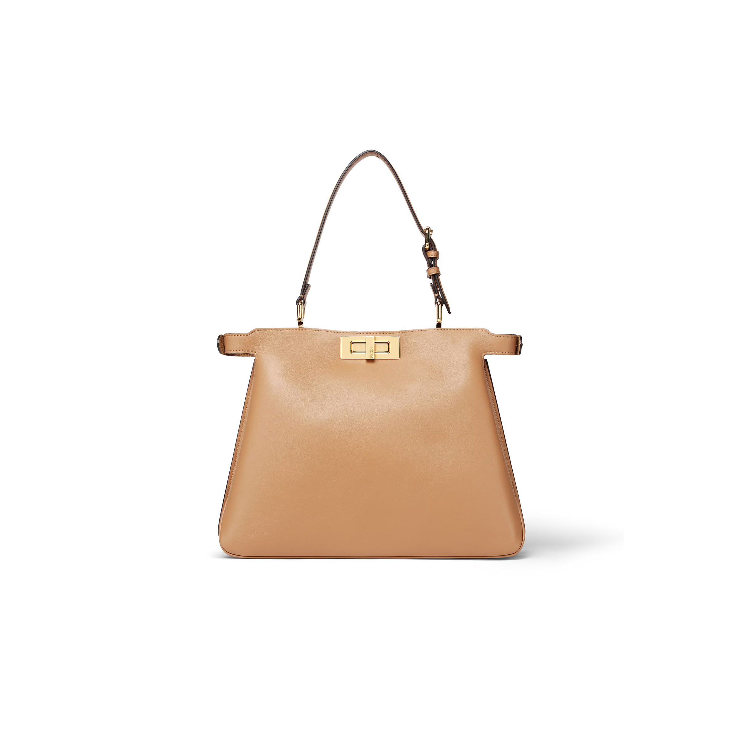 FENDI PEEKABOO SOFT MEDIUM CAPPUCCINO-COLORED LEATHER BAG 8BN353AOVHF19P8 (33*25.5*10cm)